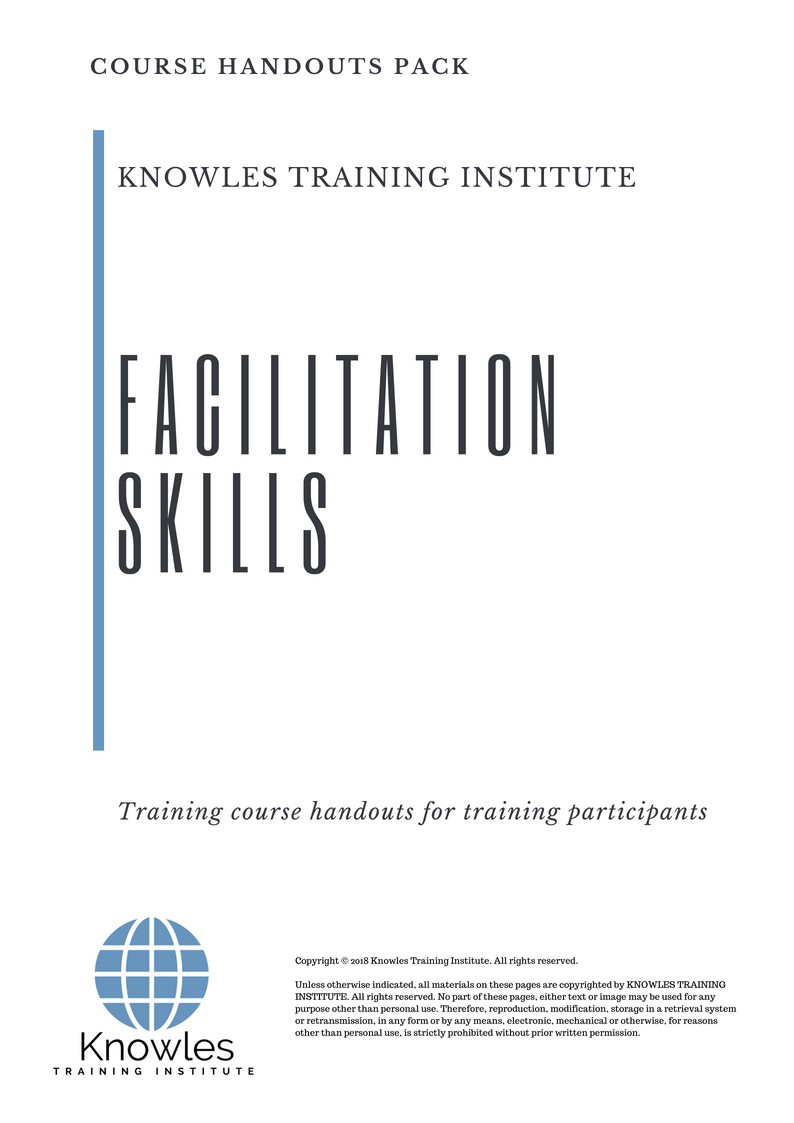 Facilitation Skills Course in Taiwan Handouts