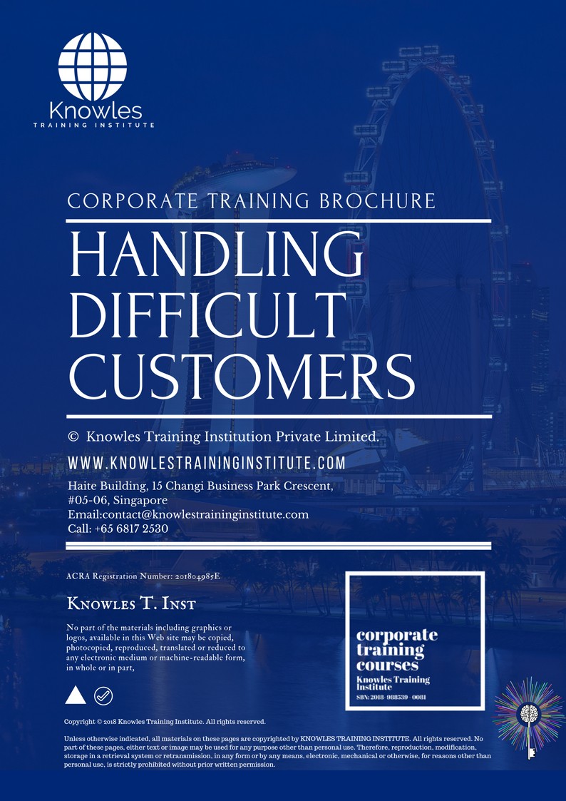 Handling Difficult Customers Course in Taiwan Brochure