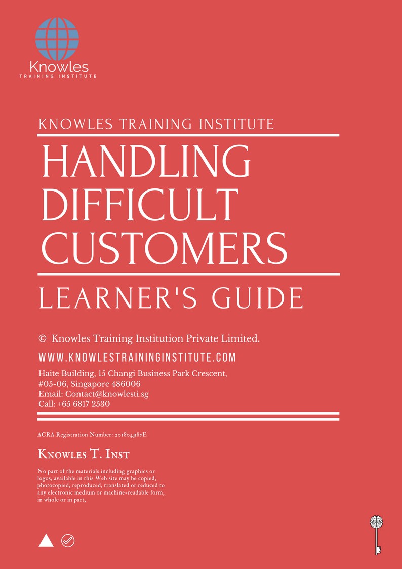 Handling Difficult Customers Course in Taiwan Learner_s Guide