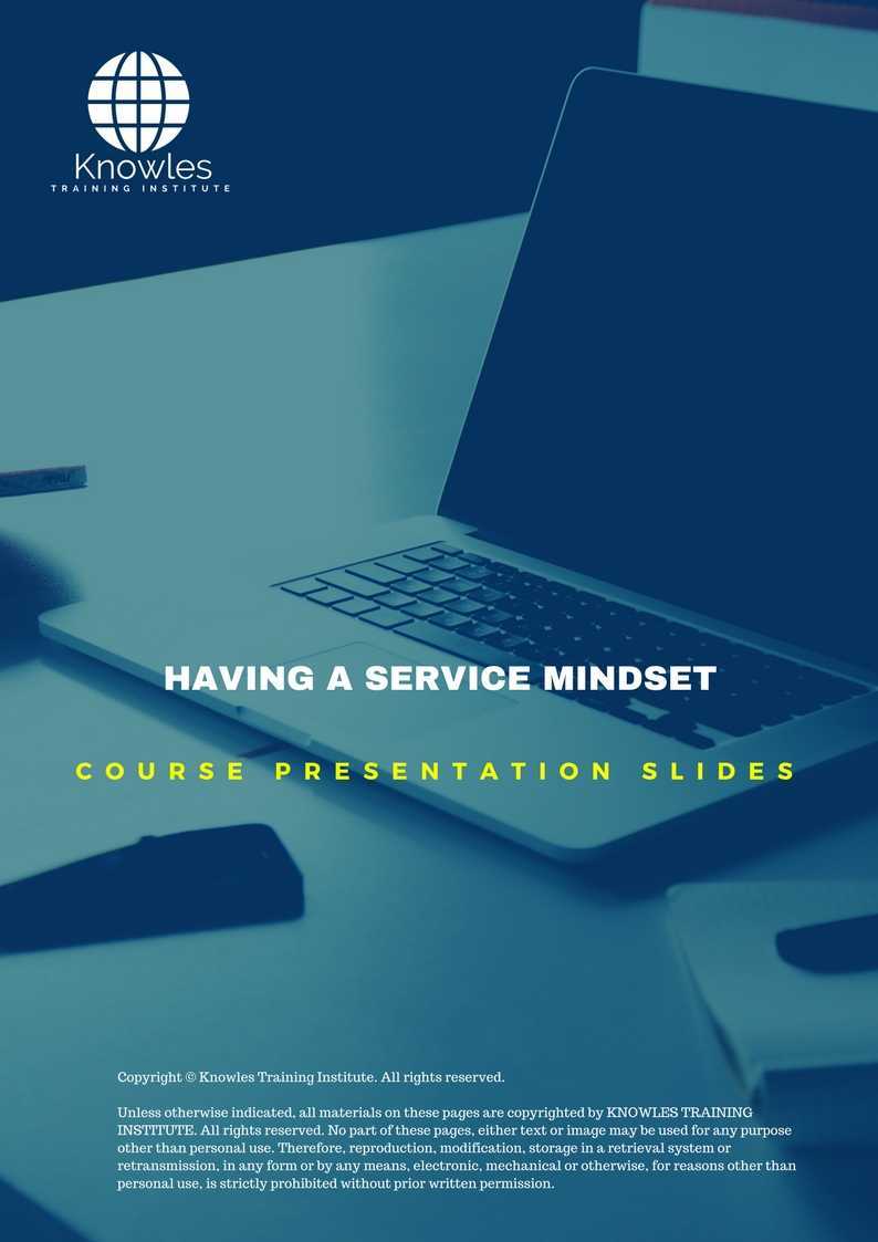 Having A Service Mindset Training Course in Taiwan Presentation Slides