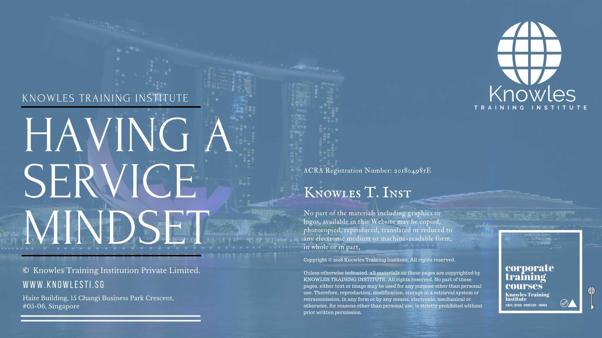 Having A Service Mindset Training Course in Taiwan