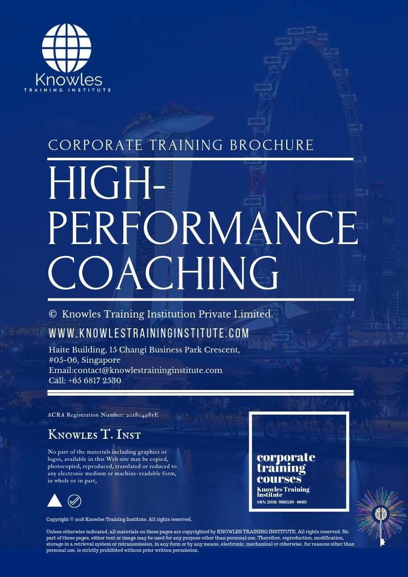 High-Performance Coaching Course in Taiwan Brochure