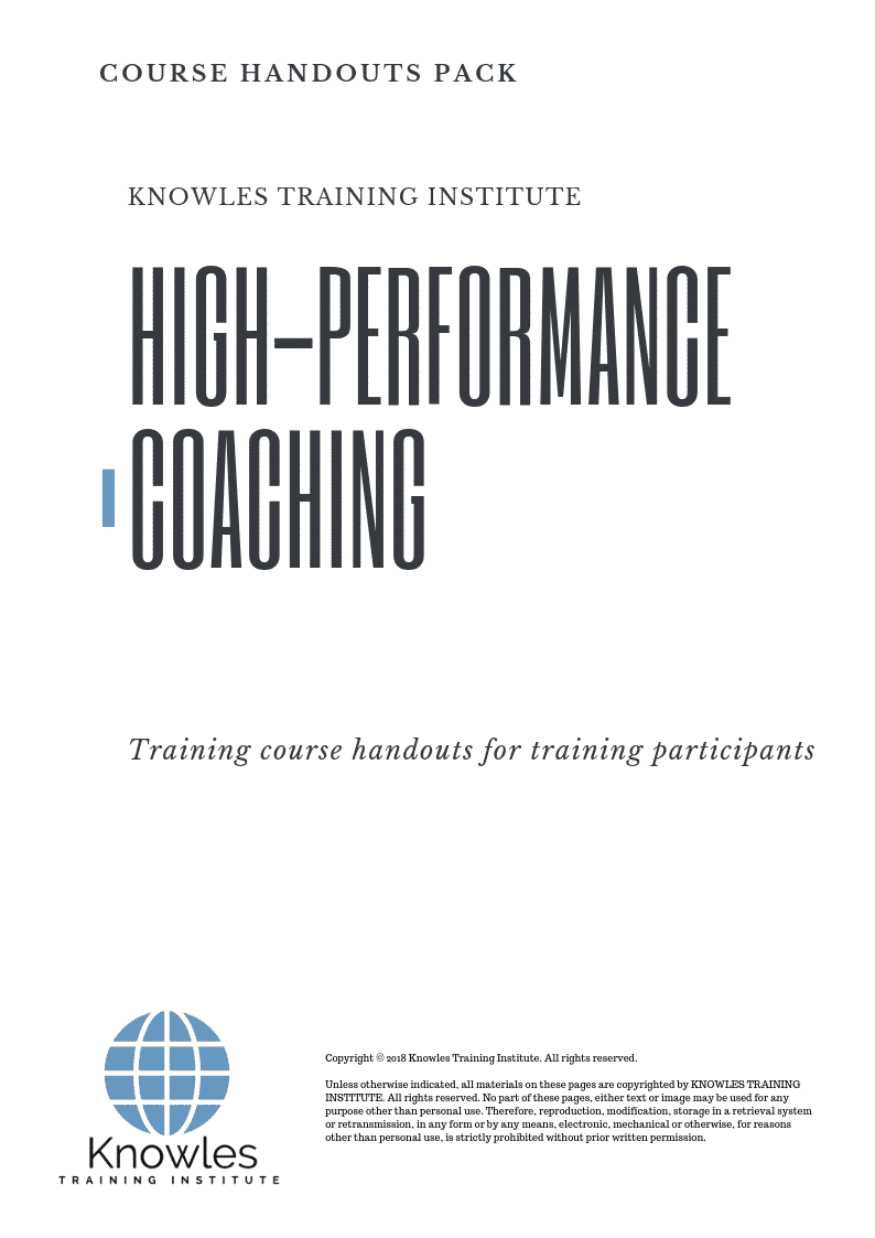 High-Performance Coaching Course in Taiwan Handouts