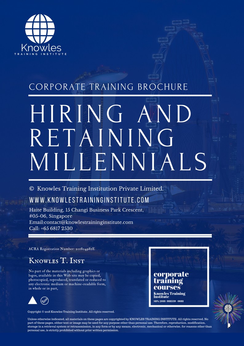 Hiring And Retaining Millennials Training Course in Taiwan Brochure