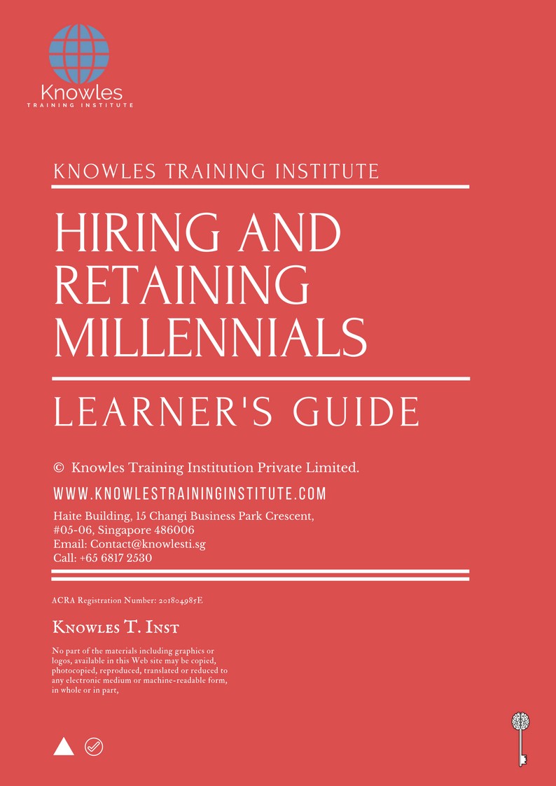 Hiring And Retaining Millennials Training Course in Taiwan Learner’s Guide
