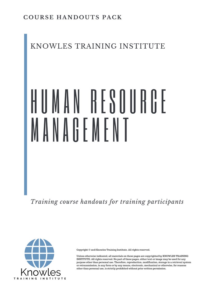 Human Resource Management Training Course in Taiwan Handouts