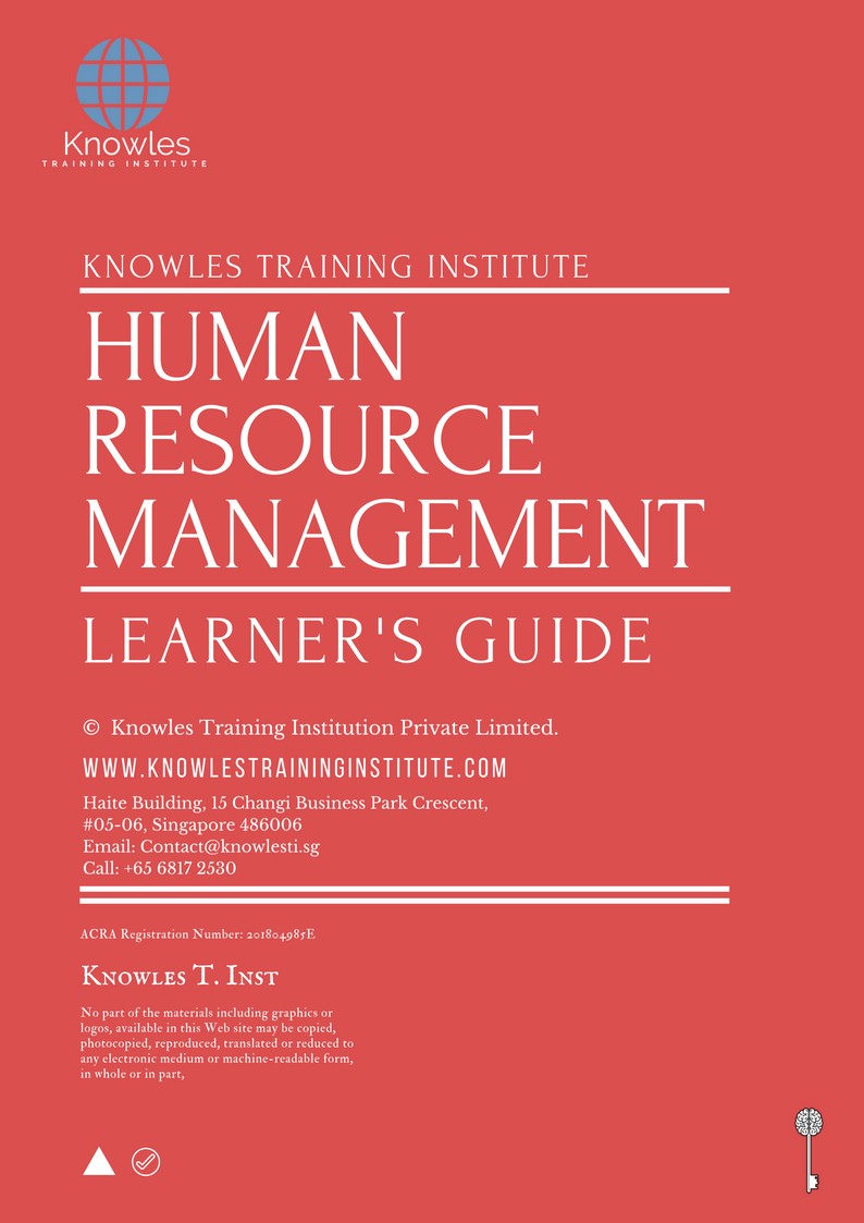 Human Resource Management Training Course in Taiwan Learner_s Guide