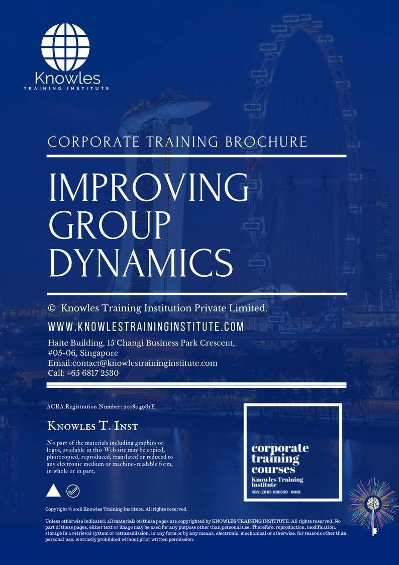 Improving Group Dynamics Training Course in Taiwan Brochure