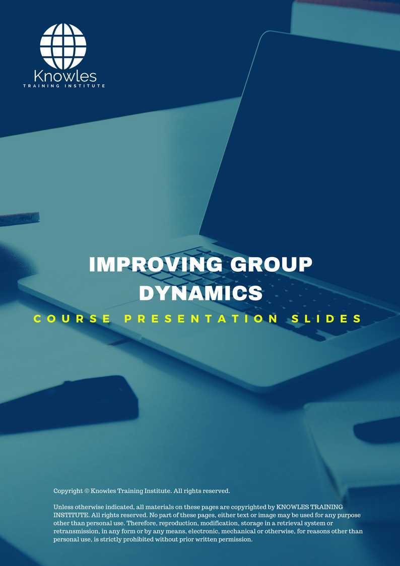 Improving Group Dynamics Training Course in Taiwan Presentation Slides