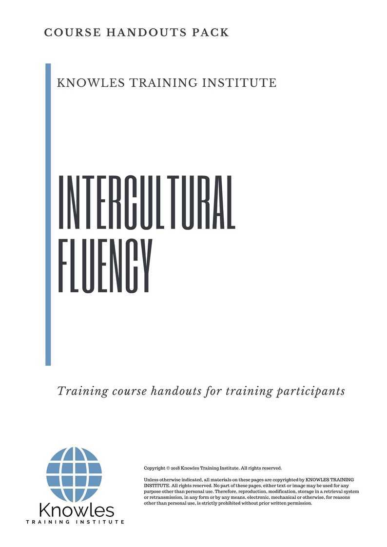 Intercultural Fluency Training Course in Taiwan Handouts