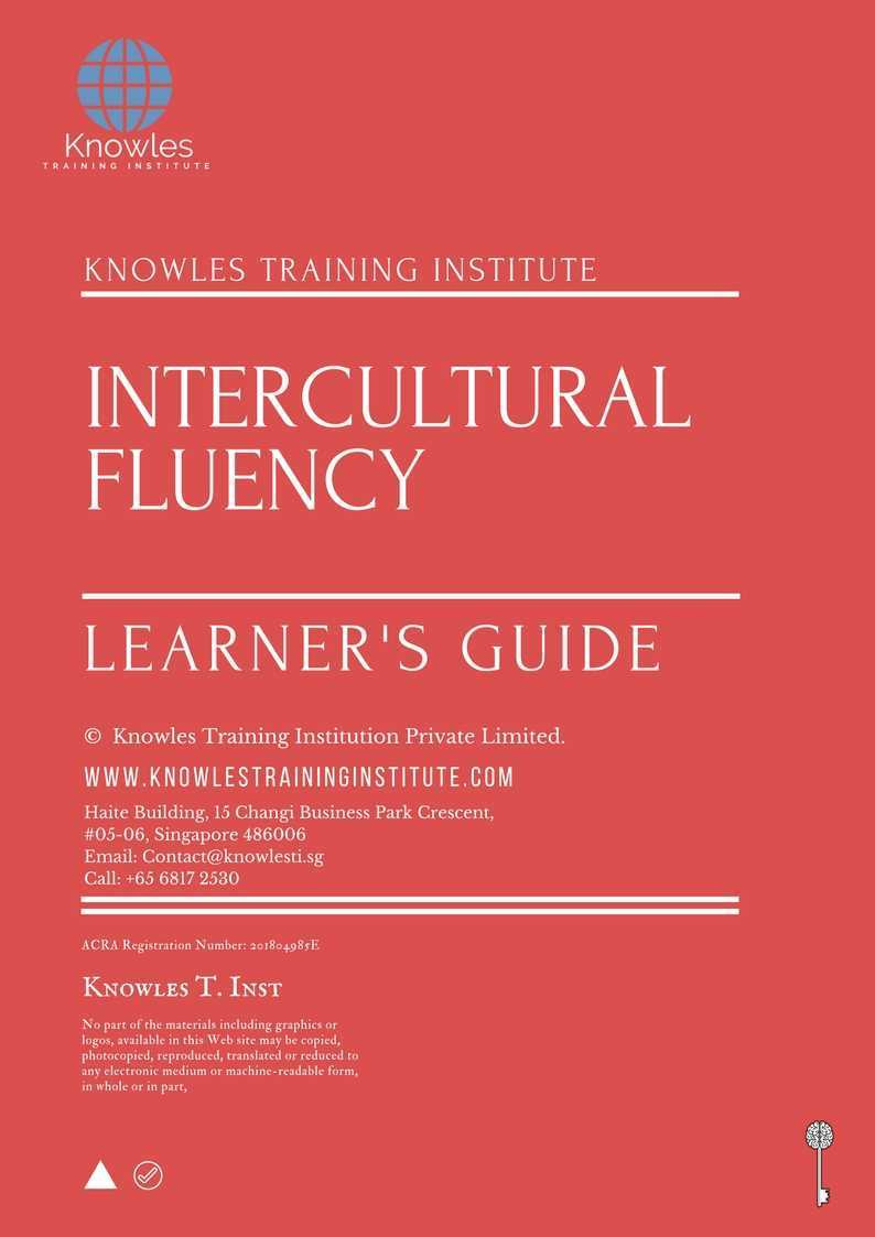 Intercultural Fluency Training Course in Taiwan Learner_s Guide