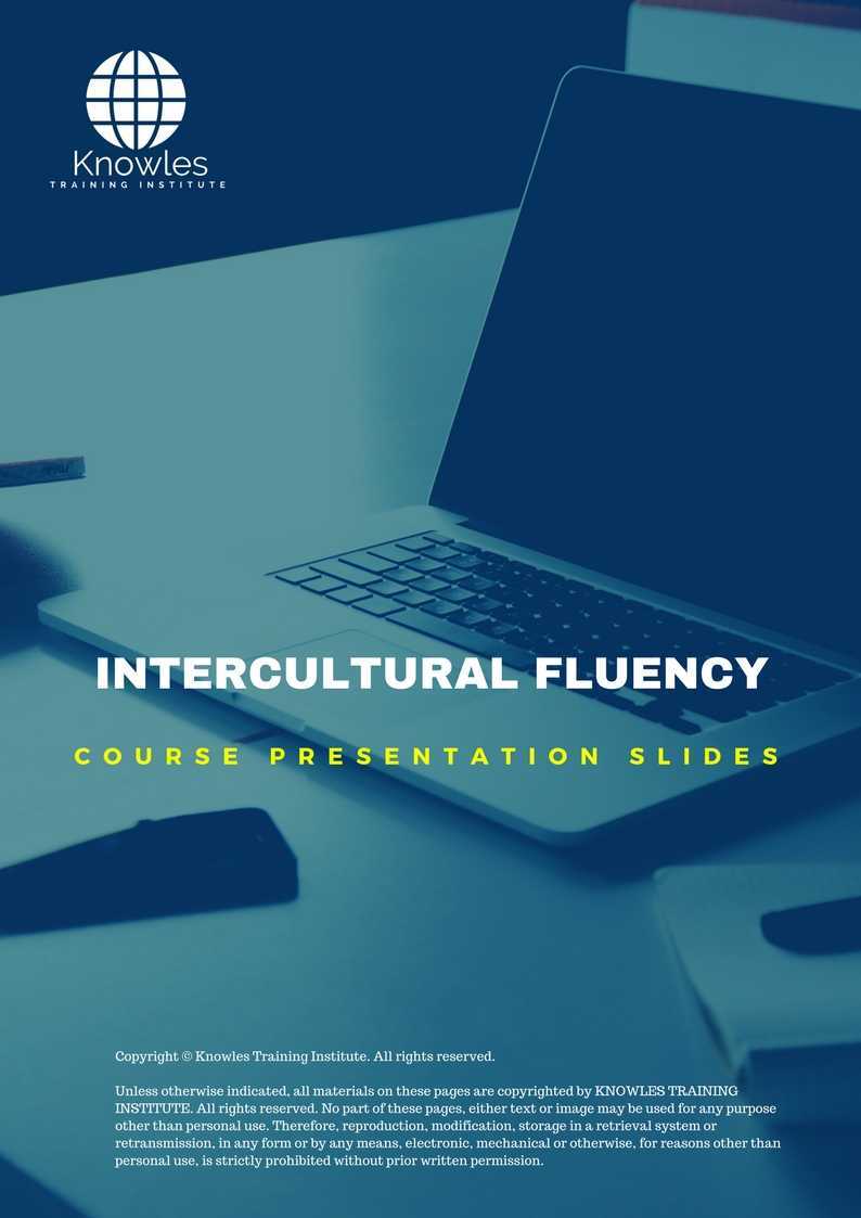 Intercultural Fluency Training Course in Taiwan Presentation Slides