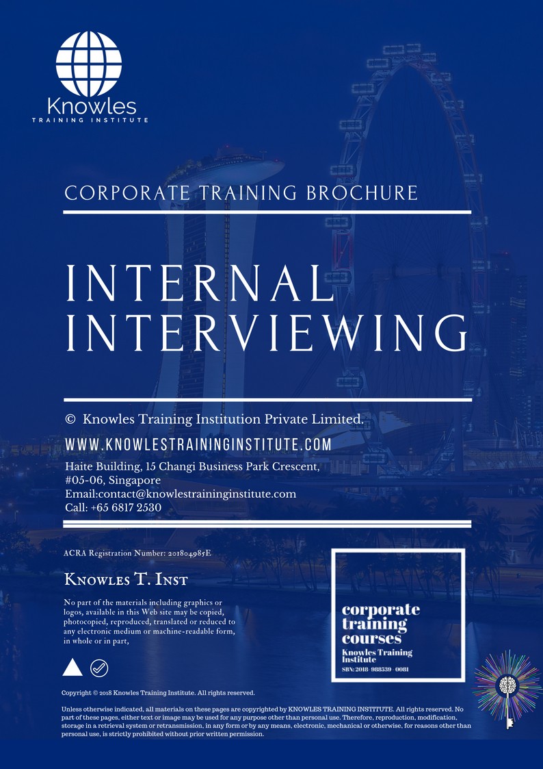 Internal Interviewing Training Course in Taiwan Brochure
