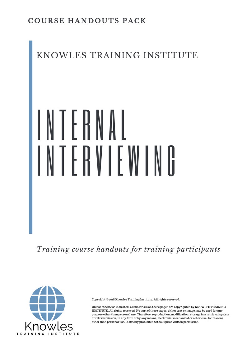 Internal Interviewing Training Course in Taiwan Handouts