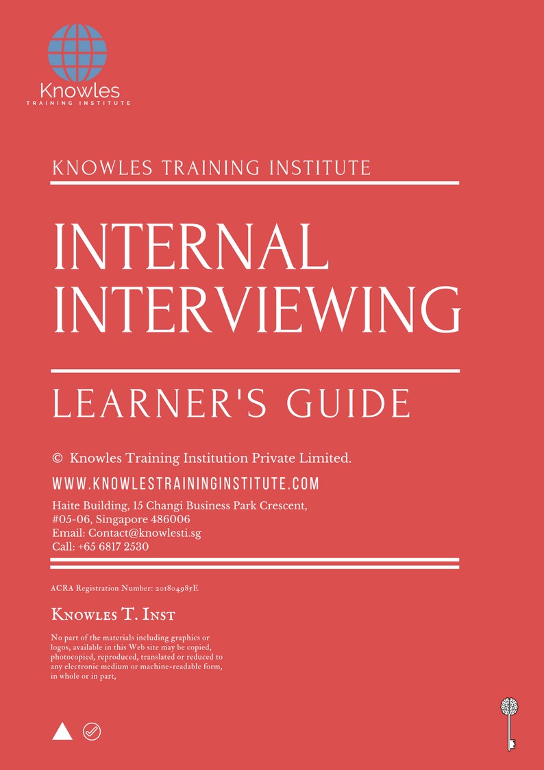 Internal Interviewing Training Course in Taiwan Learner’s Guide