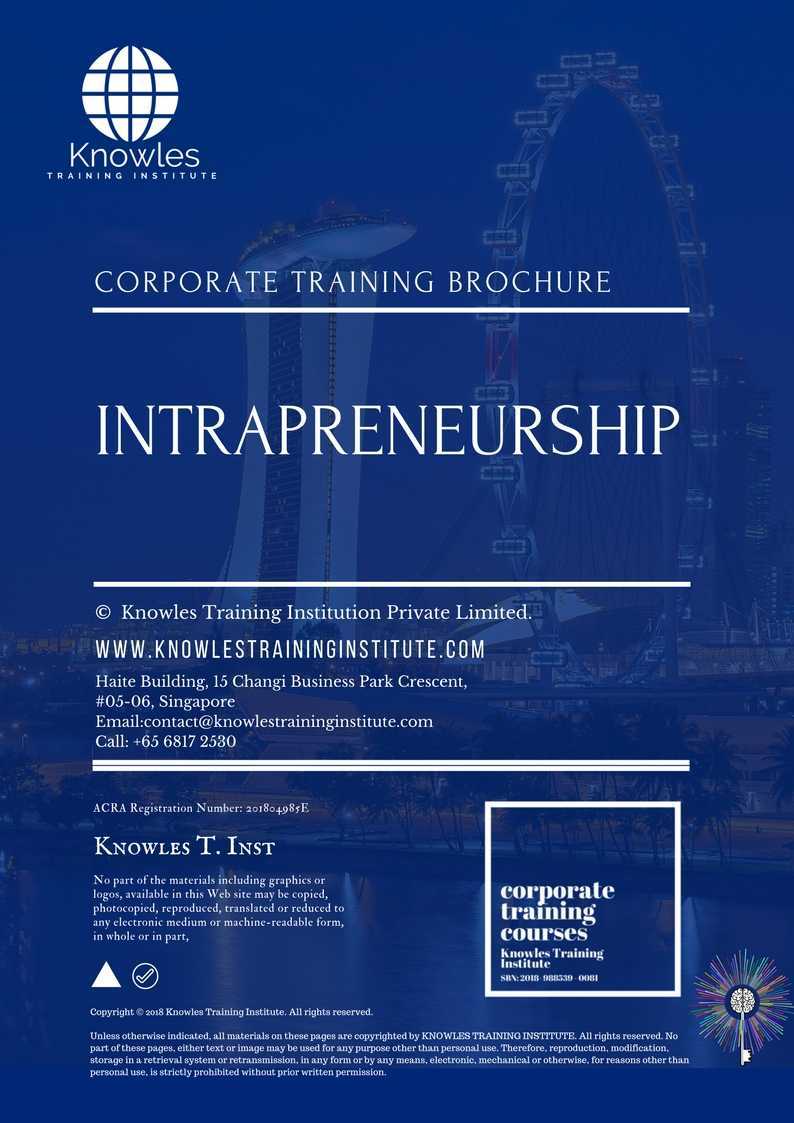 Intrapreneurship Training Course in Taiwan Brochure