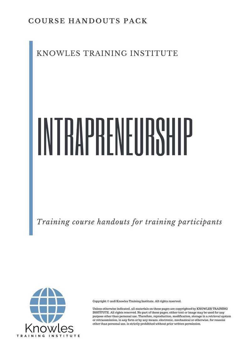 Intrapreneurship Training Course in Taiwan Handouts