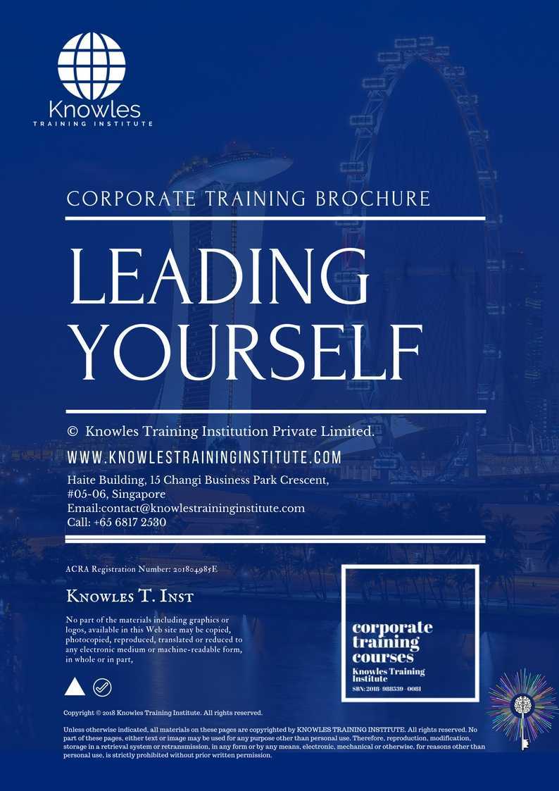 Leading Yourself Training Course in Taiwan Brochure