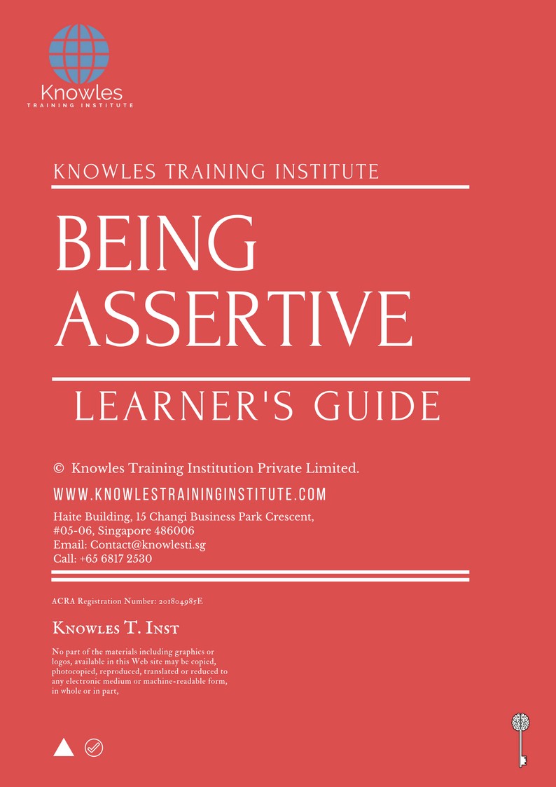 Learner’s Guide For Being Assertive Training Course in Taiwan