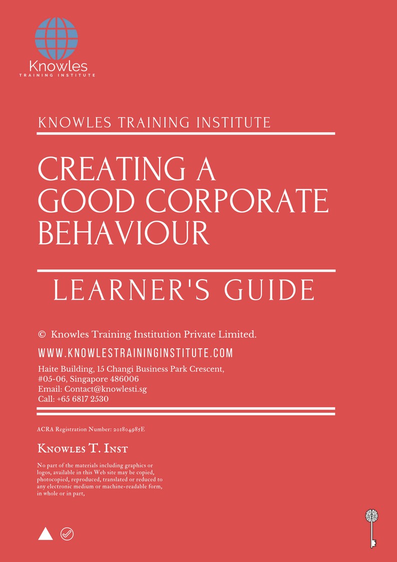 Learner’s Guide For Creating A Good Corporate Behaviour Course in Taiwan