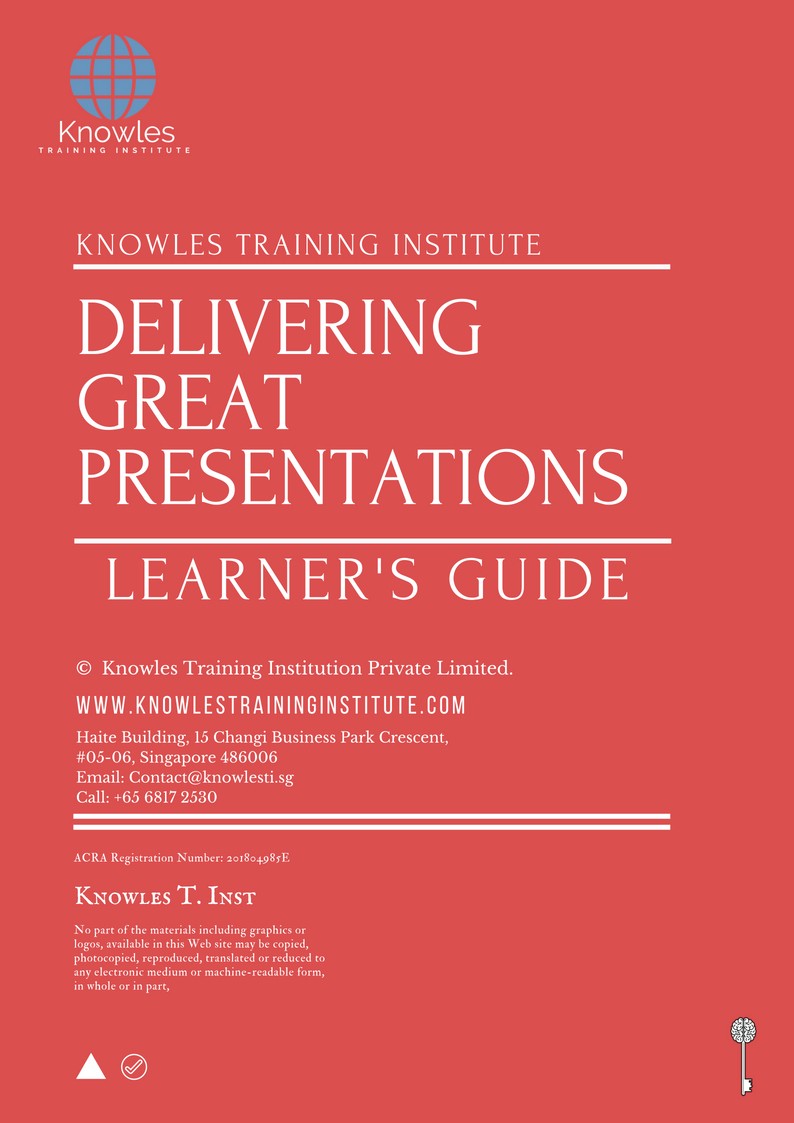 Learner’s Guide For Delivering Great Presentations Training Course in Taiwan