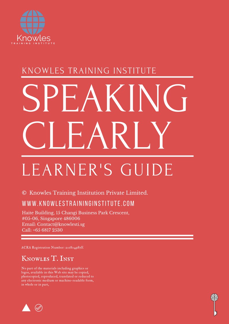 Learner’s Guide For Speaking Clearly Course in Taiwan