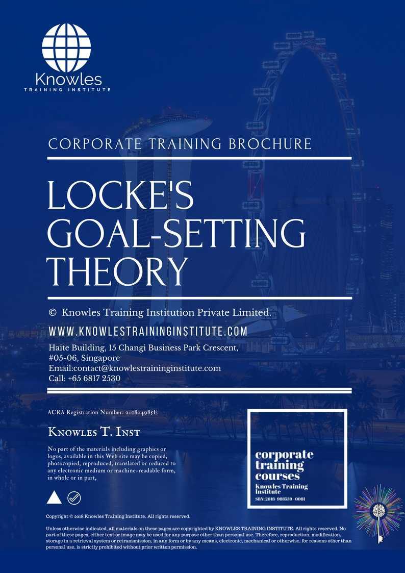 Locke’S Goal-Setting Theory Training Course in Taiwan Brochure
