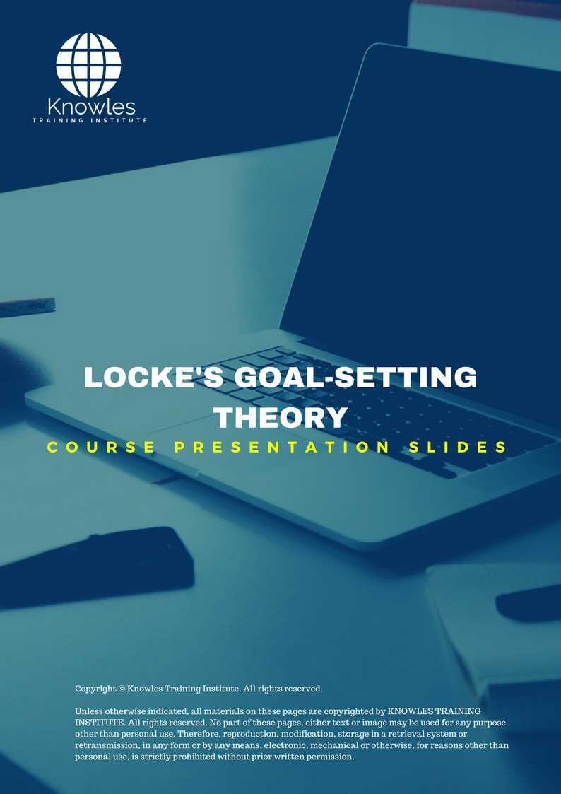 Locke’S Goal-Setting Theory Training Course in Taiwan Presentation Slides