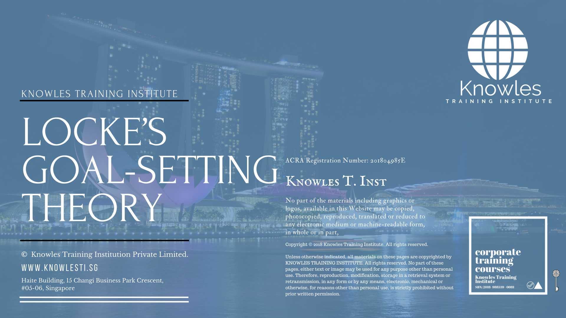 Locke’S Goal-Setting Theory Training Course in Taiwan