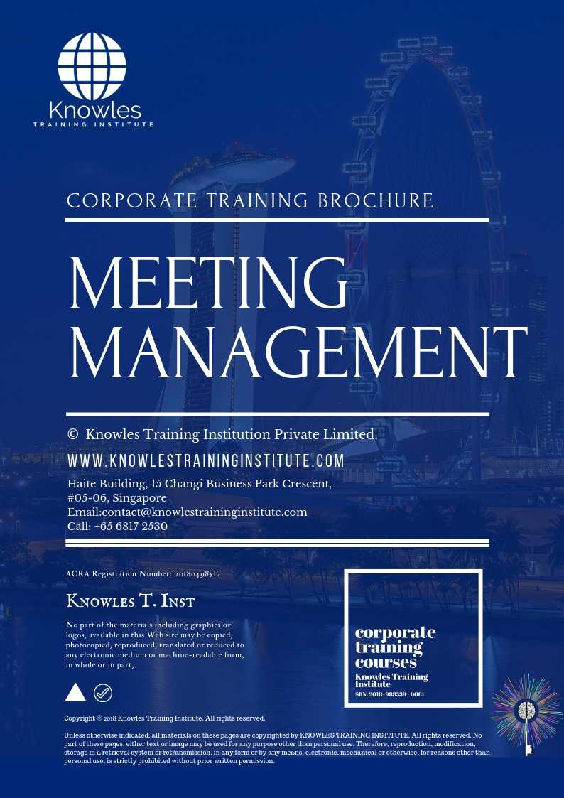 Meeting Management Training Course in Taiwan Brochure