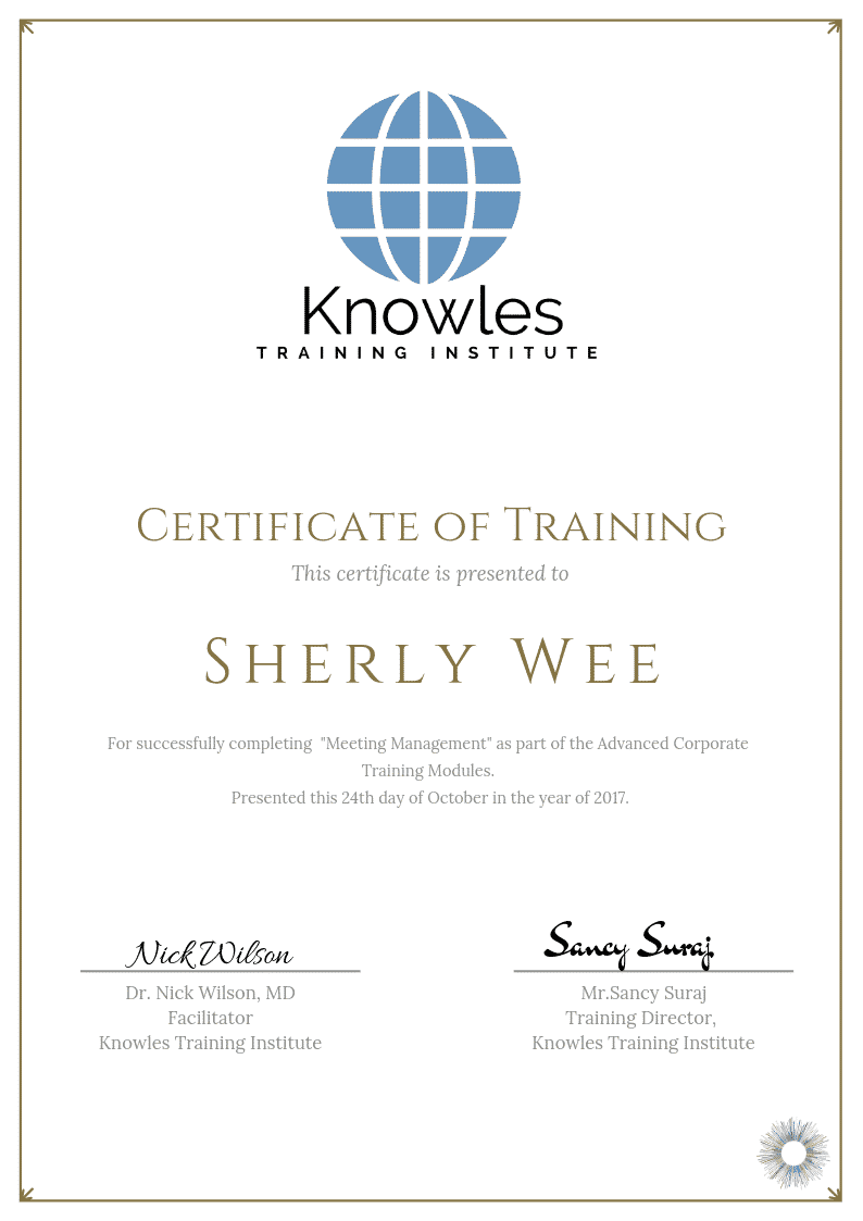 Meeting Management Training Course in Taiwan Certfication