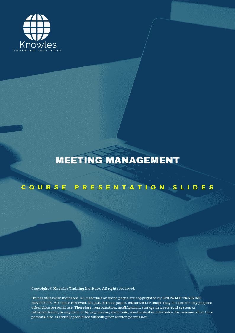 Meeting Management Training Course in Taiwan Presentation Slide