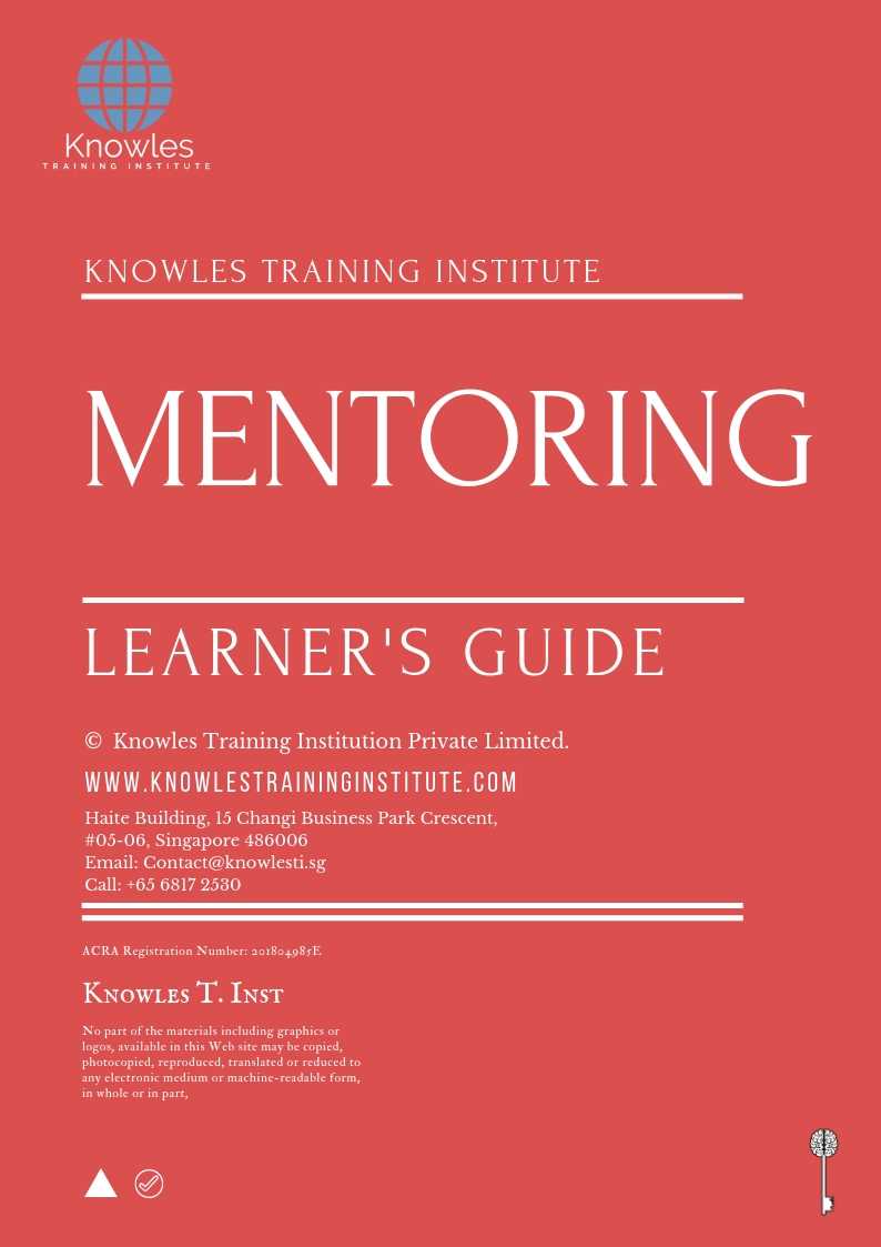 Mentoring Course in Taiwan Learner_s Guide