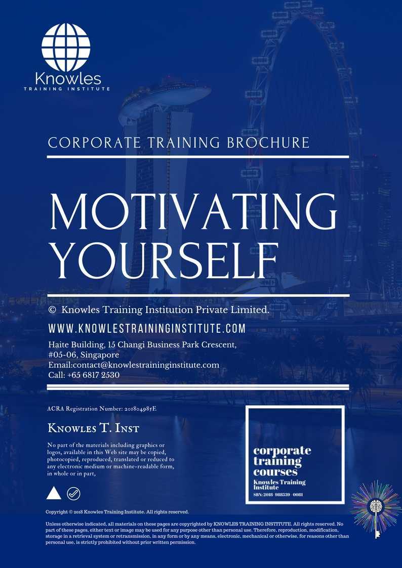 Motivating Yourself Training Course in Timor-Leste Brochure