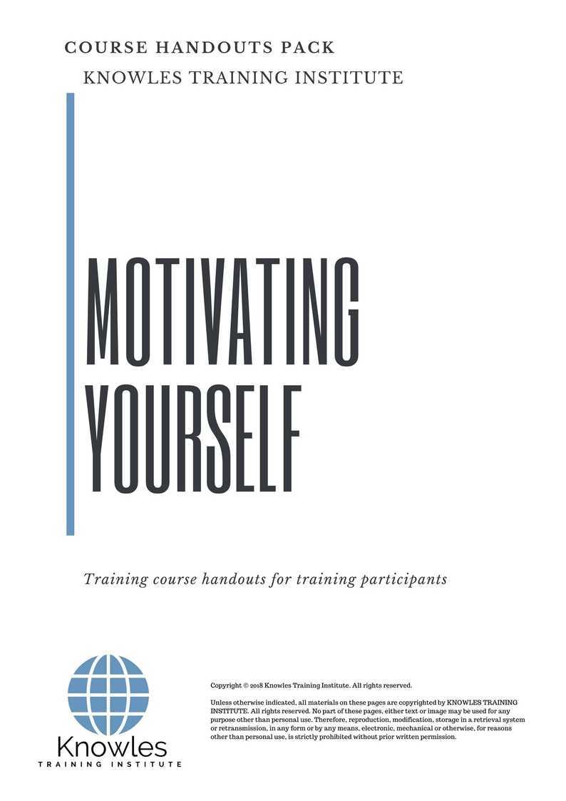 Motivating Yourself Training Course in Timor-Leste Handouts