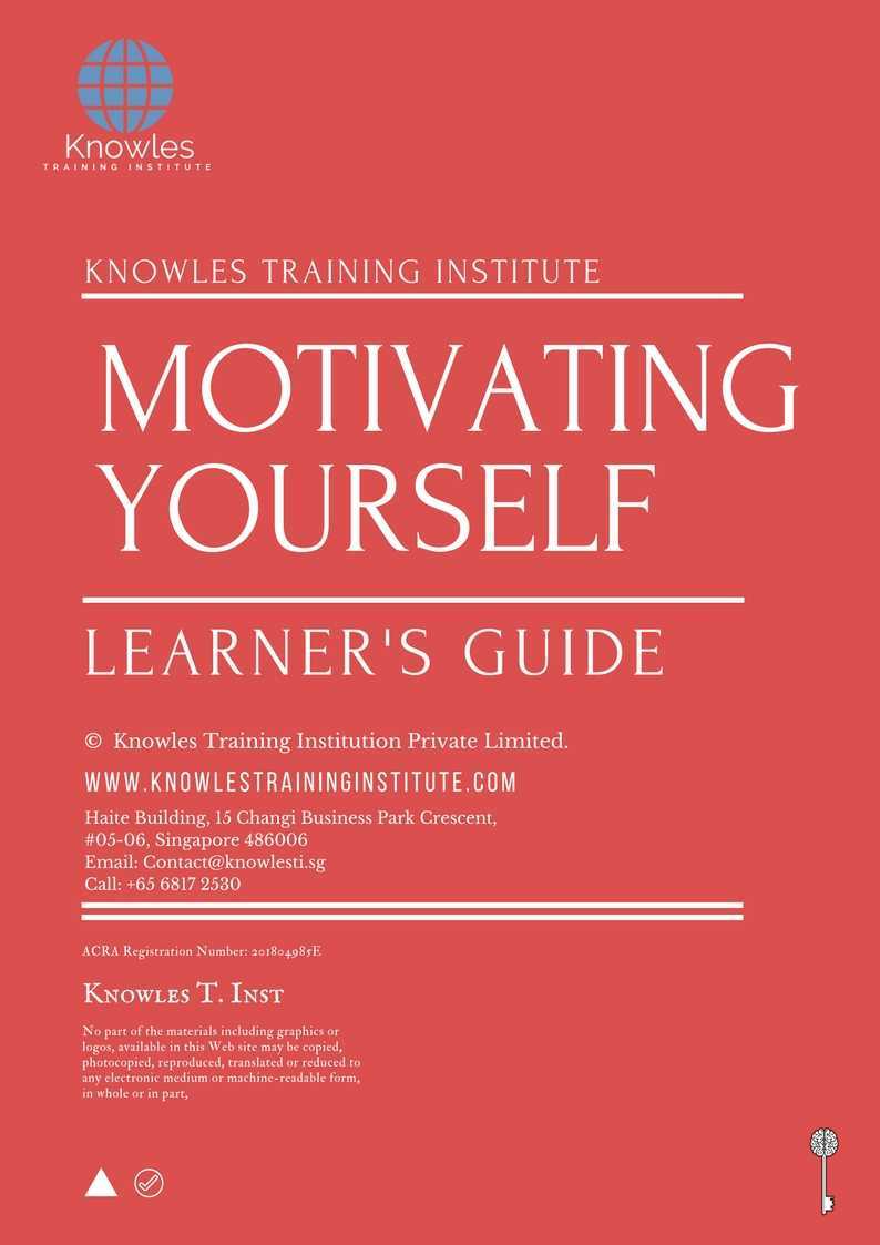 Motivating Yourself Training Course in Timor-Leste Learner_s Guide