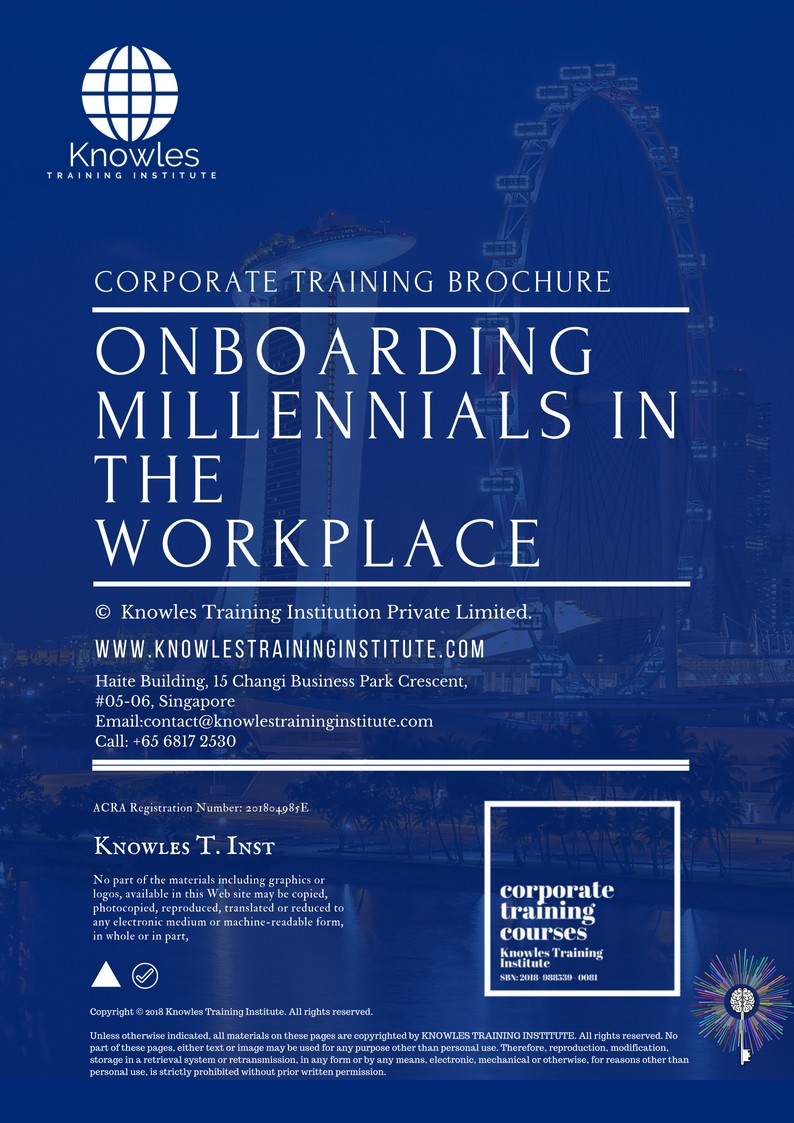 Onboarding Millennials In The Workplace Training Course in Taiwan Brochure