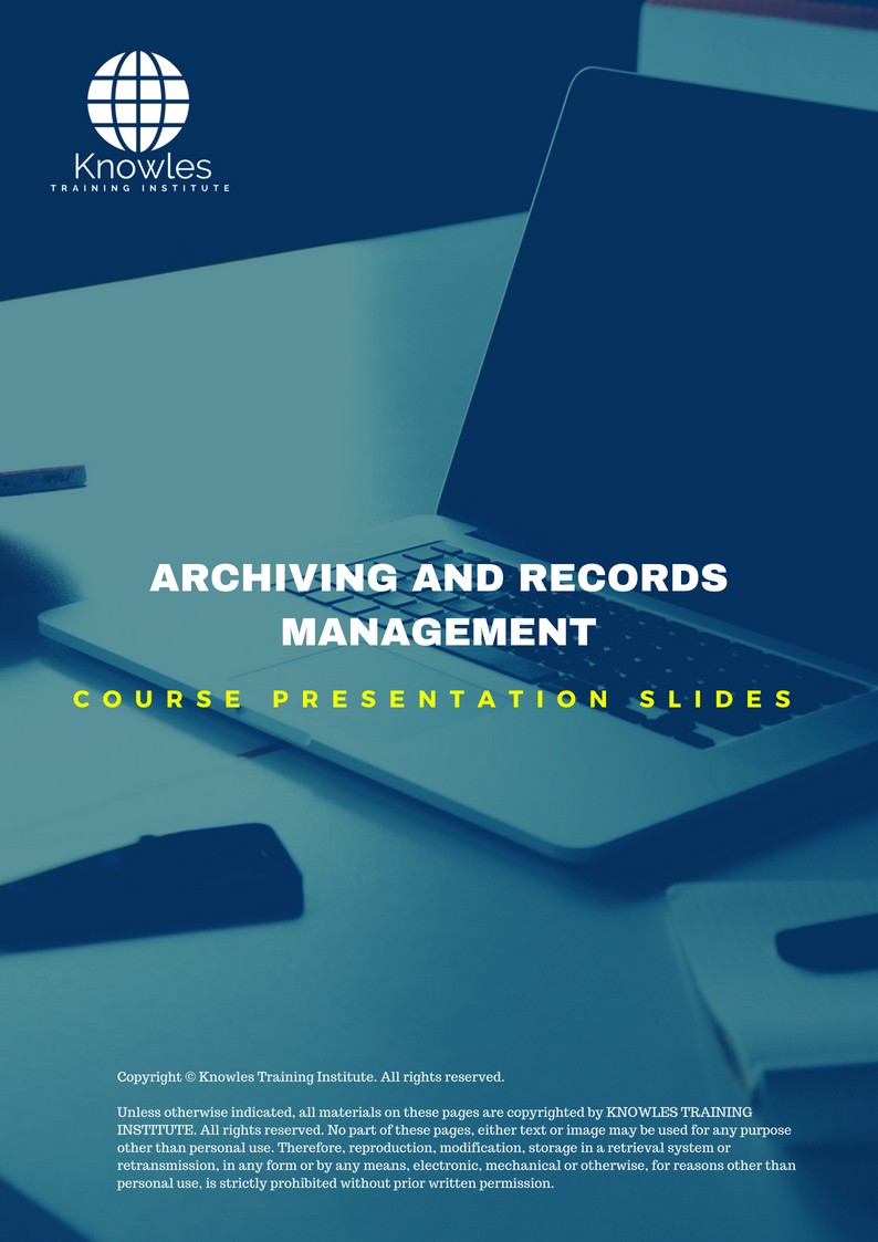 PPT Slides Used During Course For Archiving And Records Management in Taiwan