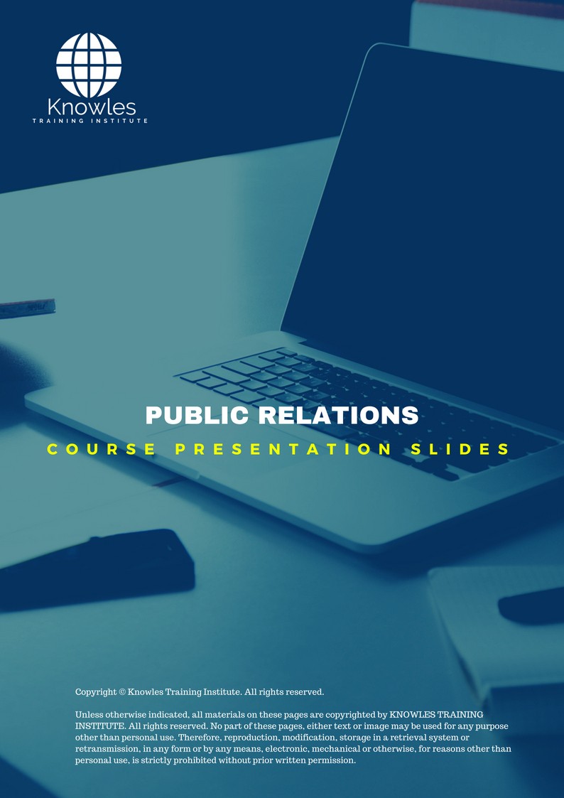 PPT Slides Used During Course For Public Relations in Taiwan