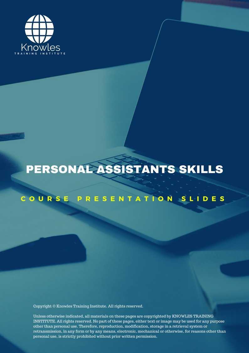 Personal Assistants Skills Training Course in Taiwan Presentation Slides