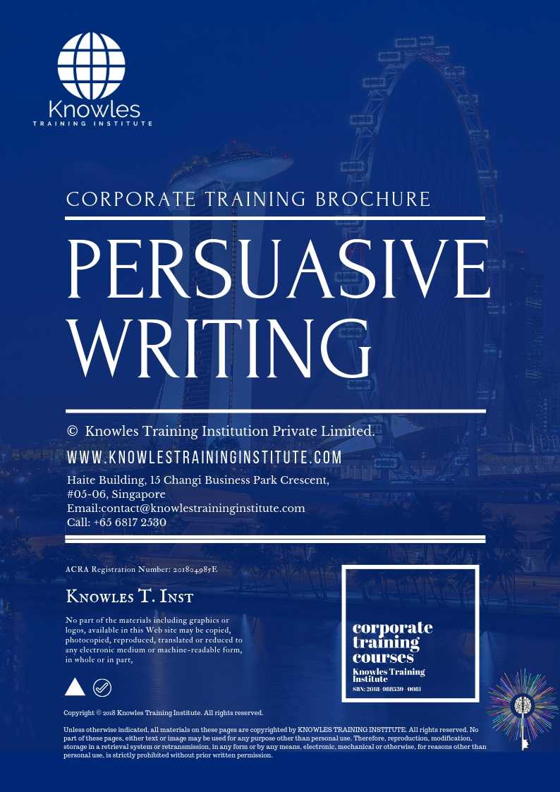 Persuasive Writing Course in Taiwan Brochure