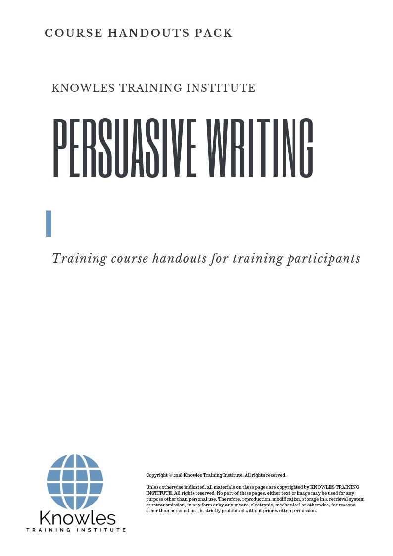 Persuasive Writing Course in Taiwan Handouts