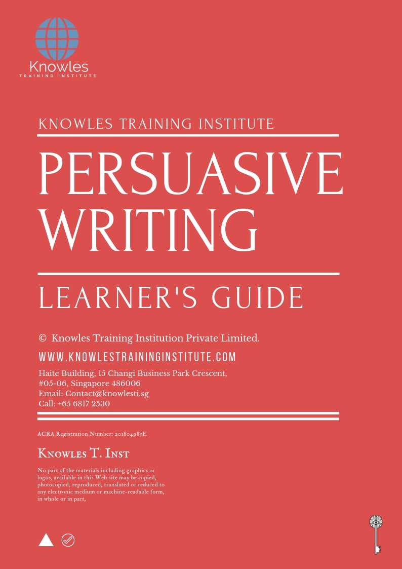 Persuasive Writing Course in Taiwan Learner_s Guide