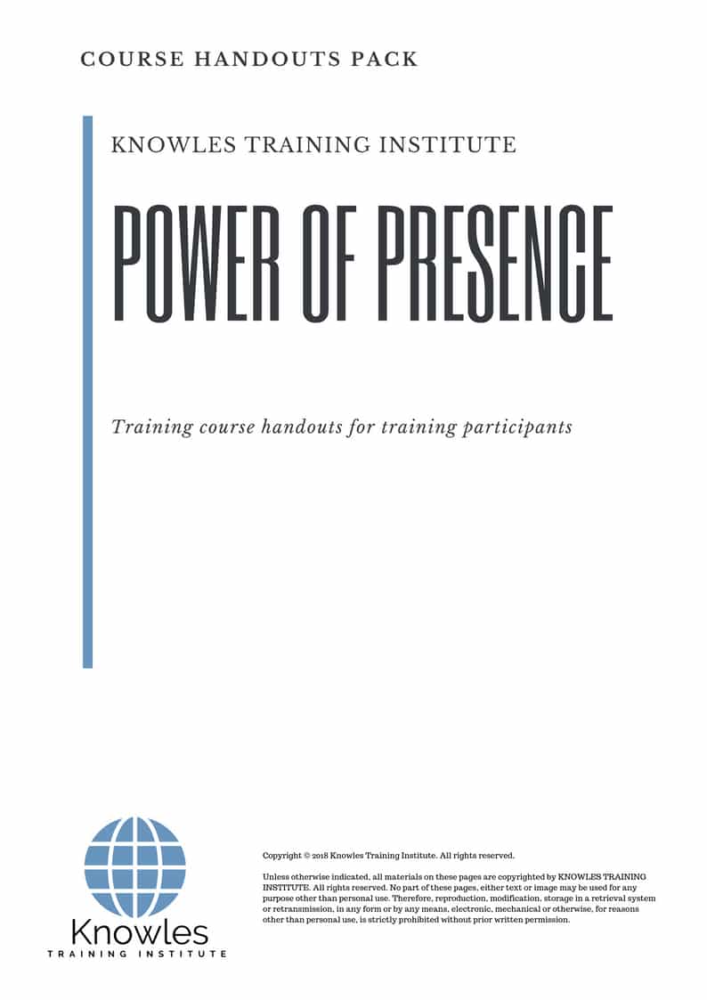 Power Of Presence Course in Taiwan Handouts