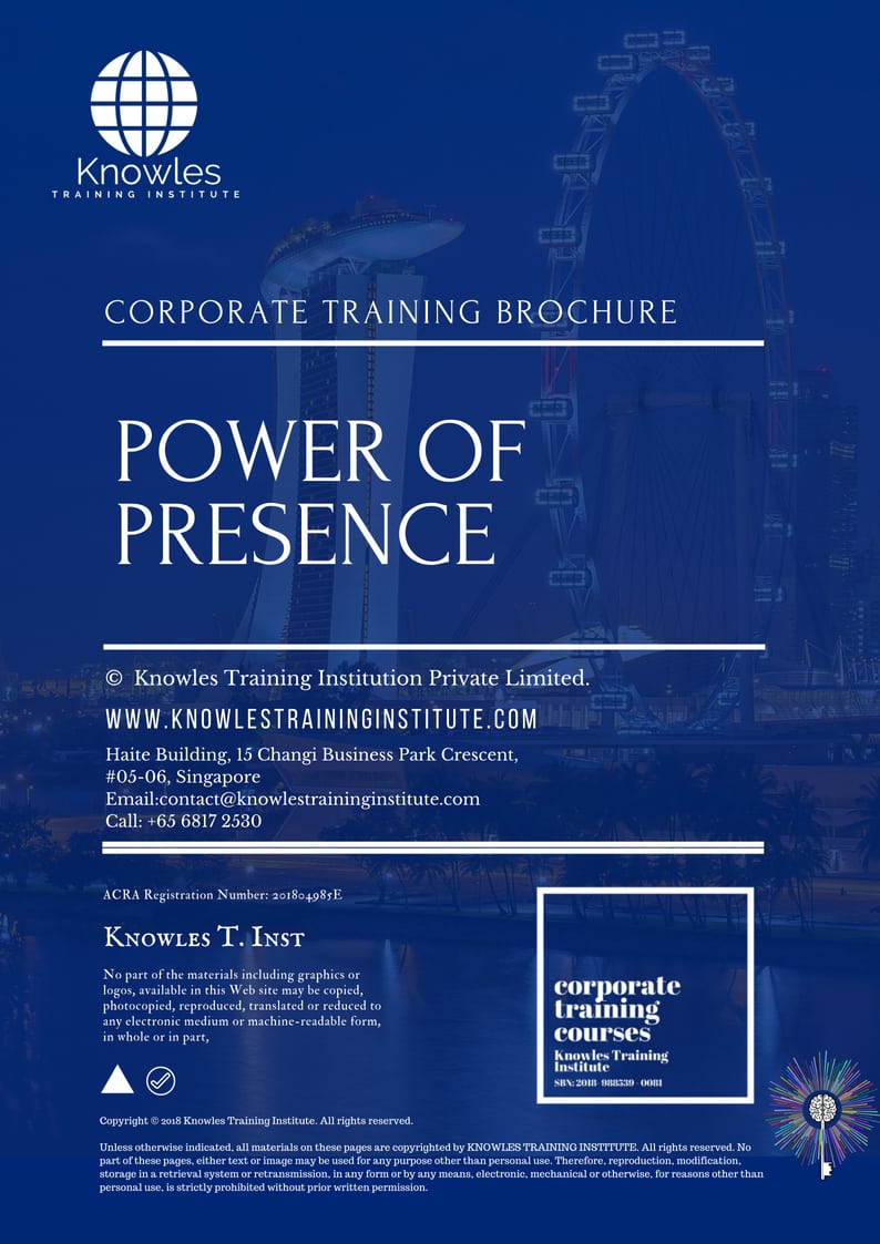 Power Of Presence Training Course in Taiwan Brochure