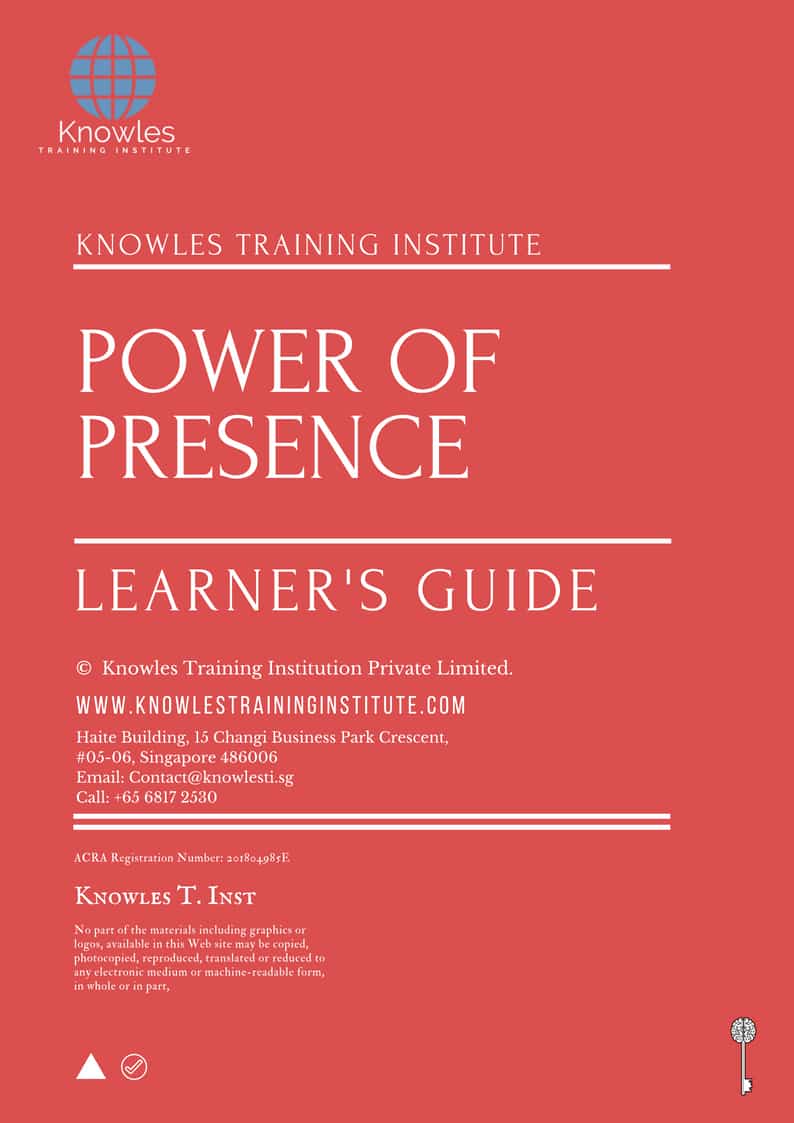 Power Of Presence Training Course in Taiwan Learner’s Guide