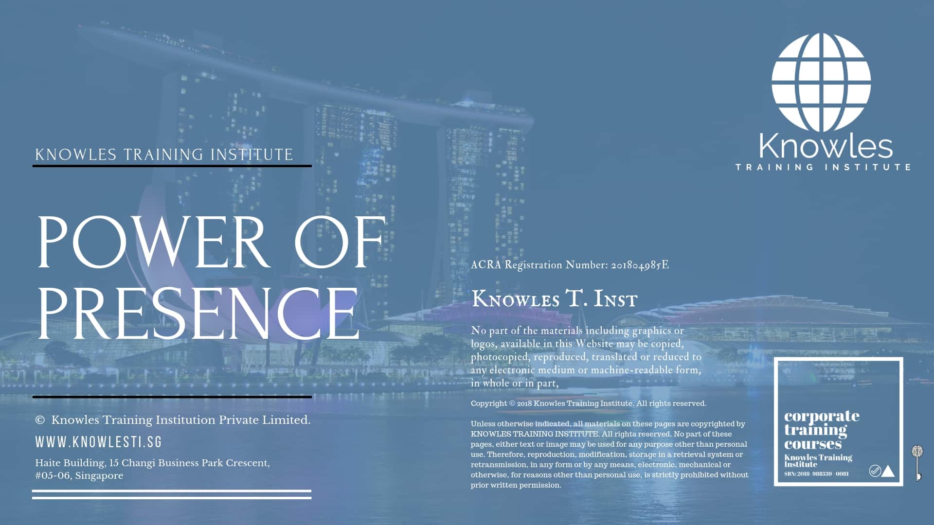 Power Of Presence Training Course in Taiwan