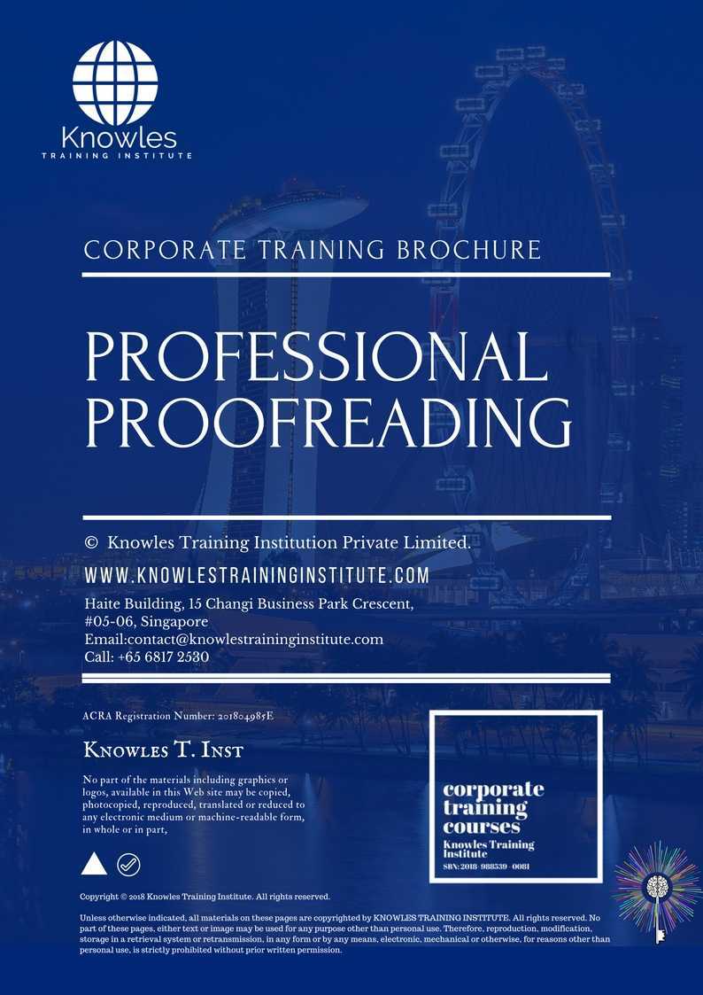 Professional Proofreading Training Course in Taiwan Brochure
