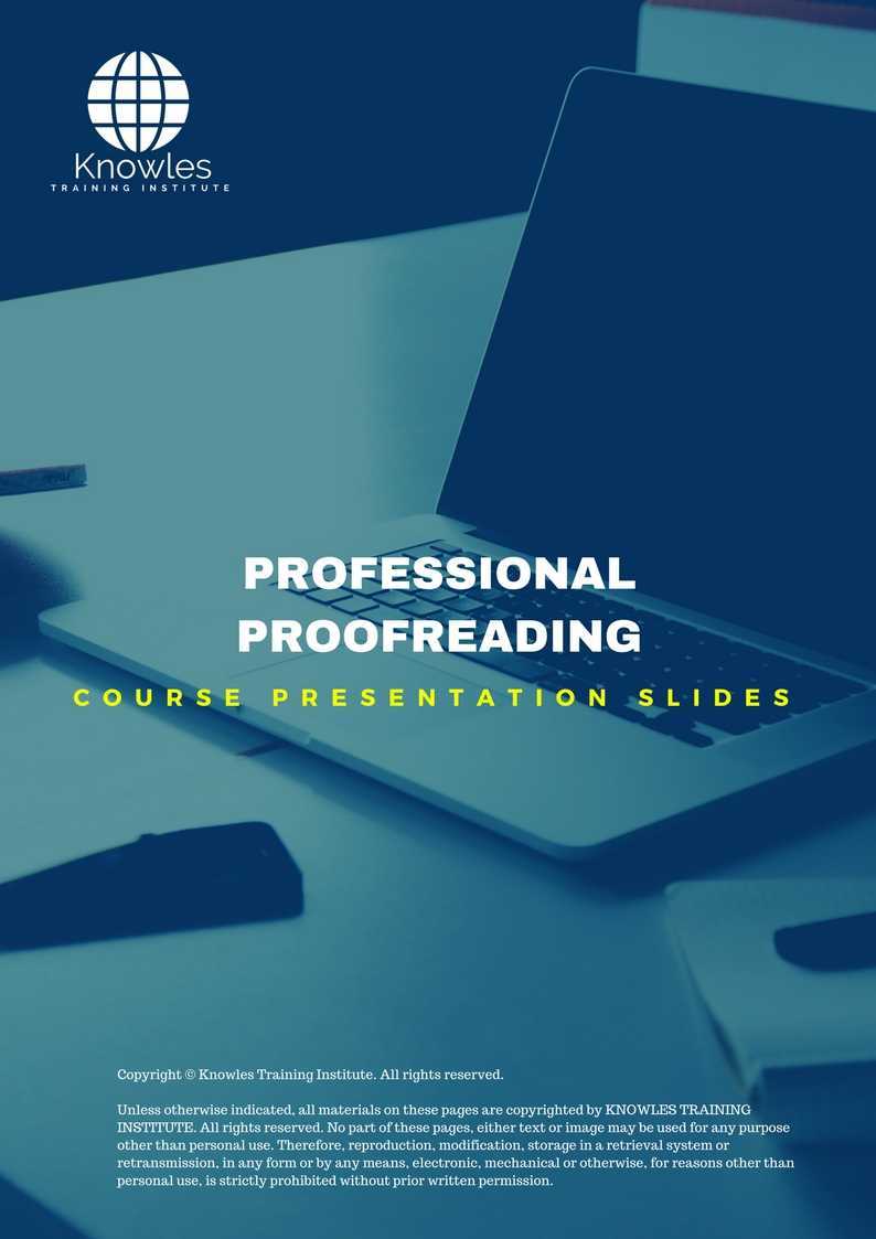 Professional Proofreading Training Course in Taiwan Presentation Slides
