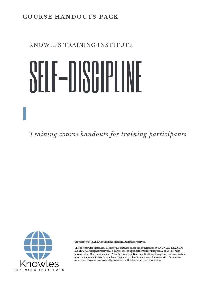 Self-Discipline Course in Taiwan Handouts